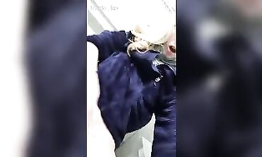Public Masturbation - Busty Blonde Teen Squirting Orgasm Outside Public Bathrooms