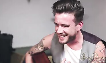 JoyBear - Tattooed Hairy man suggest Cutie Dark Haired a Supah Time