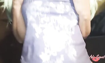 PHAT ASS WHITE GIRL Baby sitter railing until jizz - pov