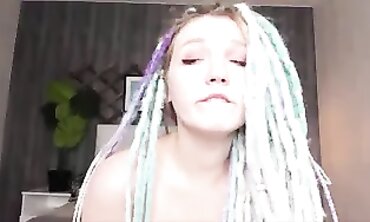 19yo Ahegao web cam foolish pounds herself wants jizm into her