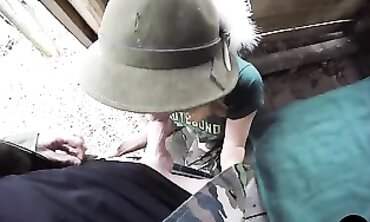 Lovely eighteen chicks Fellating Off and getting Boned by a Vulgar Hunter