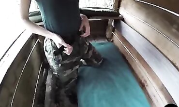 Lovely eighteen chicks Fellating Off and getting Boned by a Vulgar Hunter