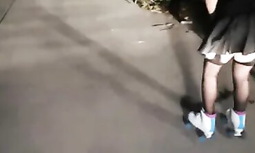 Milking into outdoors using skates and undergarments