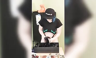 Unboxing Undies Drag with Scanty Gimp outfit Camel Toe