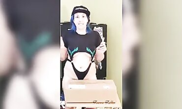 Unboxing Undies Drag with Scanty Gimp outfit Camel Toe