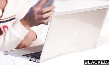 BLACKED big black cock-obsessed Brooklyn entices her fresh chief Rob
