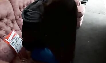 Sexual ebony-haired teenies magnificent Leyla pissing public