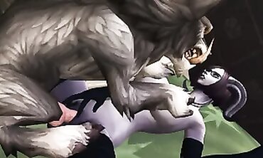 Monster Grizzlies Plumbed a gash with gullet on the Couch | three dimensional Monster Porn