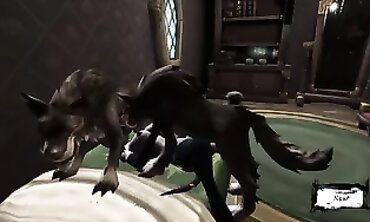 Monster Grizzlies Plumbed a gash with gullet on the Couch | three dimensional Monster Porn