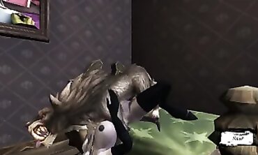 Monster Grizzlies Plumbed a gash with gullet on the Couch | three dimensional Monster Porn