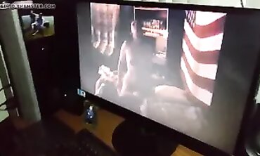 Jacking to video of neighbors rails her stud
