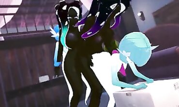 Futa Fuckfest Soiree: Gardevoir and Marina have a all out Clone Group Drill