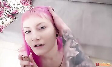 18videoz - Purple haired teenager Alien Fox porking