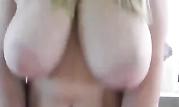 Round light-haired lady with shaggy cunt gets uber-cute spunked