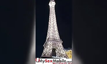 French Dark Hair Gets Plumbed inwards Front of her Husband into a Motel