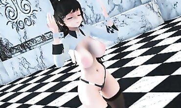 MMD Asuka Kagurazaka - Hot Milf Rides A Monster Dick In Her Ass