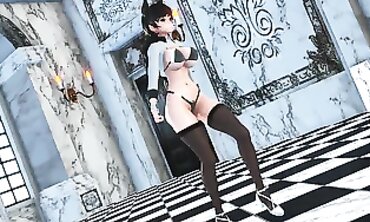 MMD Asuka Kagurazaka - Hot Milf Rides A Monster Dick In Her Ass