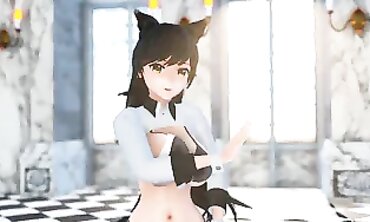 MMD Asuka Kagurazaka - Hot Milf Rides A Monster Dick In Her Ass