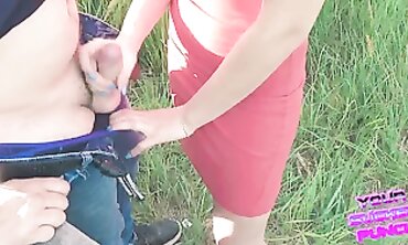 (ARCHIVED PORNO MOVIE) Public outside head and jism swallow