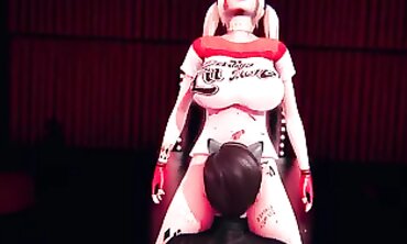 Futa Harley Quinn Pulverized Catwoman [3 dimensional]