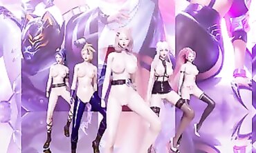[MMD] Everglow - Dun Dun Bare Vers. Ahri Akali Evelynn Kaisa Seraphine
