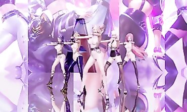 [MMD] Everglow - Dun Dun Bare Vers. Ahri Akali Evelynn Kaisa Seraphine