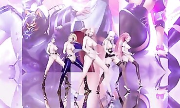 [MMD] Everglow - Dun Dun Bare Vers. Ahri Akali Evelynn Kaisa Seraphine