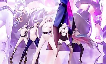[MMD] Everglow - Dun Dun Bare Vers. Ahri Akali Evelynn Kaisa Seraphine