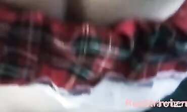 Schoolgirl bitch gets torn up into a camper/Школьница секс в машине
