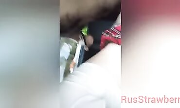 Schoolgirl bitch gets torn up into a camper/Школьница секс в машине