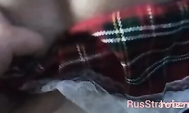 Schoolgirl bitch gets torn up into a camper/Школьница секс в машине