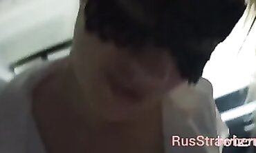 Schoolgirl bitch gets torn up into a camper/Школьница секс в машине