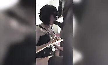 Sweetie Dark Haired cougar Elderly Damsel Cleans Stepsons fat ebony cock after Deep Ass Banging
