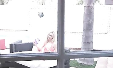 Messy Towheaded Gags on her Grandfathers Fuckpole