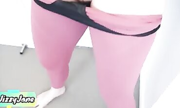 Jism into My G-string and Yoga Stretch pants and Pull Them