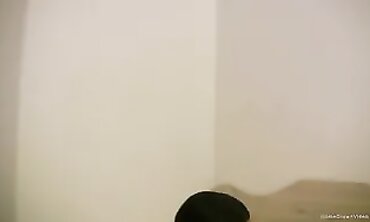 Real first-timer dark-skinned-haired draining and inhaling man sausage