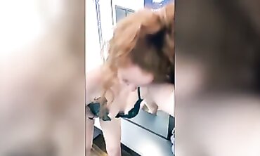 Crimson Head milf Jacks into senior Navy Switch Apartment