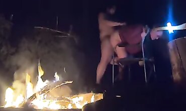 Single milf Gets Rode by the Camp Fire... Loud Ejaculations Love