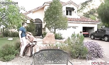 Stepbro makes mature blondie housewife drizzle