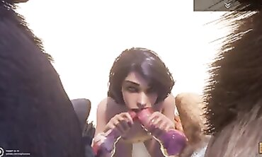 Kinky Life / Maya Mating with 2 Wooly