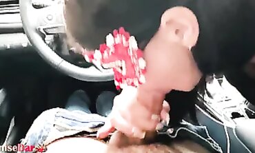 princess Dark Haired Spunky Oral job inwards Cab before Work