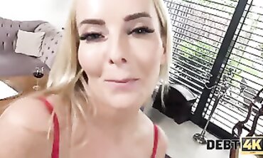 DEBT4k. Friendly woman uses her sexsual charms to got rid