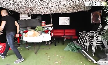 UNEXPERIENCED EURO - Danny Bubbles Rail Next Door Into His Backyard