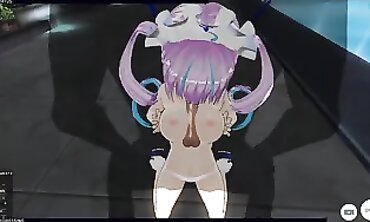 3 DIMENSIONAL ANIMATED Minato Aqua Tugging off Good-sized Spunk-pump with Lengthy Tits