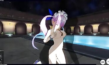 3 DIMENSIONAL ANIMATED Minato Aqua Tugging off Good-sized Spunk-pump with Lengthy Tits