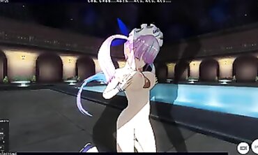 3 DIMENSIONAL ANIMATED Minato Aqua Tugging off Good-sized Spunk-pump with Lengthy Tits