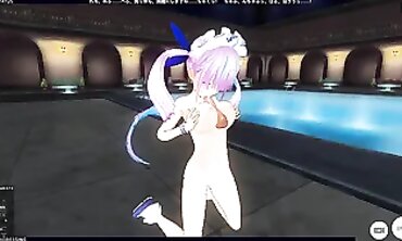 3 DIMENSIONAL ANIMATED Minato Aqua Tugging off Good-sized Spunk-pump with Lengthy Tits