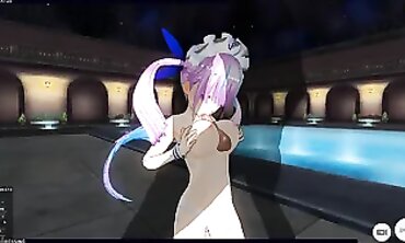 3 DIMENSIONAL ANIMATED Minato Aqua Tugging off Good-sized Spunk-pump with Lengthy Tits