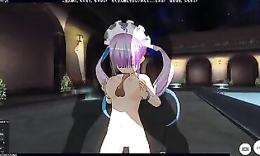 3 DIMENSIONAL ANIMATED Minato Aqua Tugging off Good-sized Spunk-pump with Lengthy Tits