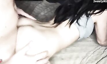 Dark Hair Hard-core Pummeling Inwards Different Postures And Getting A Nutted